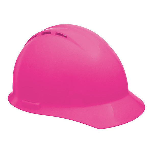 Front Brim Hard Hat, Type 1, Class C, Ratchet (4-Point), Hi-Vis Pink