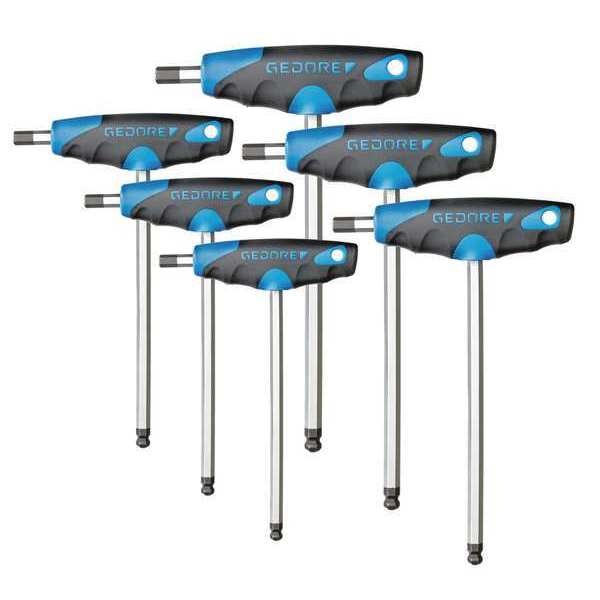 6 Piece Metric T-Shape Hex Key Set, DT 2142-06
