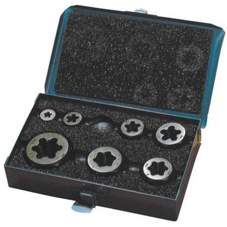 7pc Carbon Steel Hexagon Rethreading Die Set 377 Greenfield Threading, M6x1 to M20x2.5 Metric