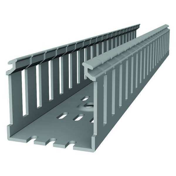 Wiring Duct, Wide Slot Wall, Gray, 6 ft. L