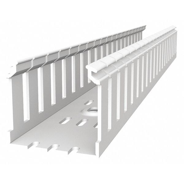 Wiring Duct, Wide Slot Wall, White, 6 ft. L