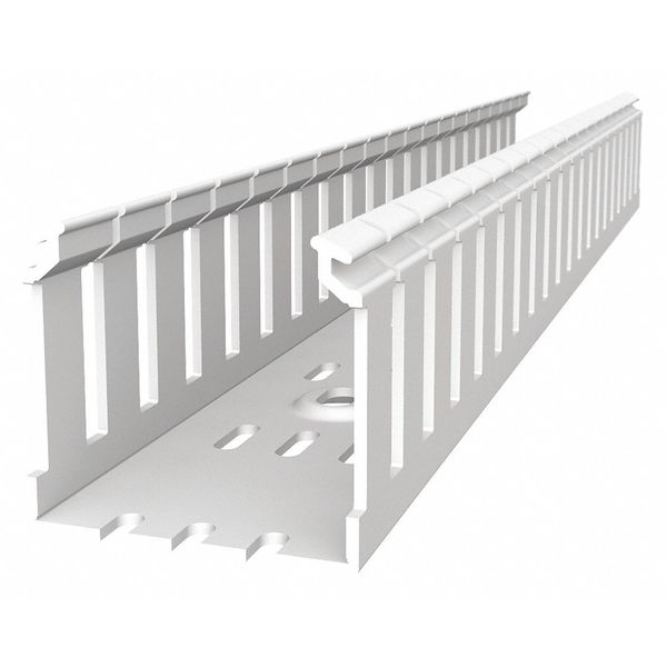 Wiring Duct, Wide Slot Wall, White, 6 ft. L