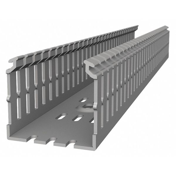 Wiring Duct, Narrow Slot Wall, Gray, 6 ft.L