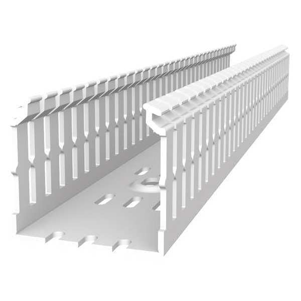 Wiring Duct, Wide Slot Wall, White, 6 ft. L