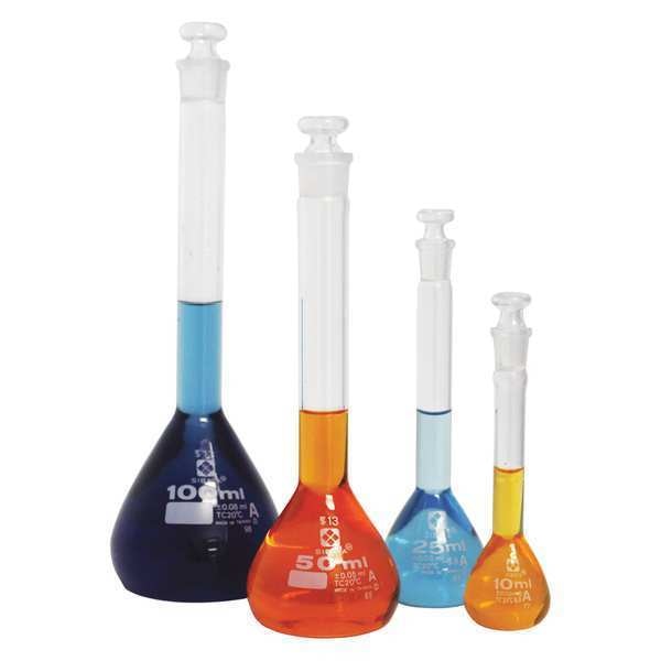 Volumetric Flask, Clear, 100mL, PK3