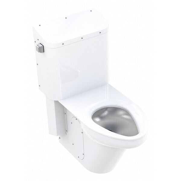 Ligature Resistant Toilet, 1.28 to 1.6 gpf, Siphon Jet, Floor Mount, Elongated, White