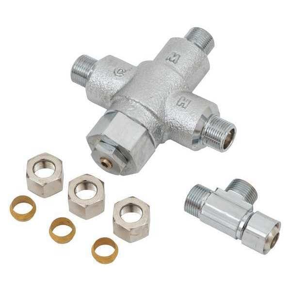 Tempering Valve, Brass, 3-1/4