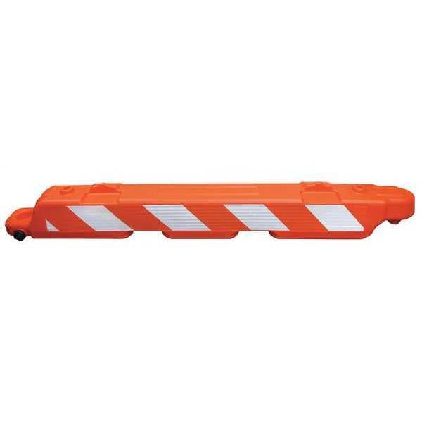 Airport Barricade, Plastic, 10 in H, 96 in L, 10 in W, Orange