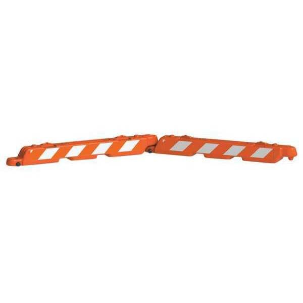 Airport Barricade, Plastic, 10 in H, 96 in L, 10 in W, Orange