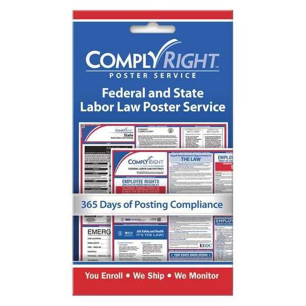 Federal & State Labor Law Poster Service Card, English