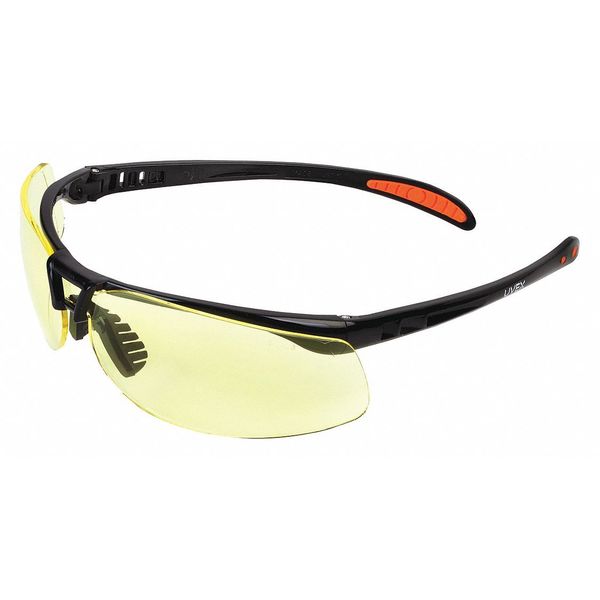Safety Glasses, Wraparound Amber Polycarbonate Lens