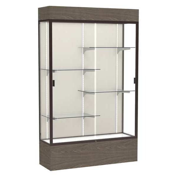 Lighted Floor Display Case 48x80x16, Plaque