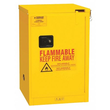 Flammable Safety Cabinet, Self Close, 4 gal., Yellow
