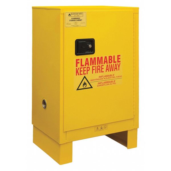 Safety Cabinet, Manual Close, 12 gal., Yellow