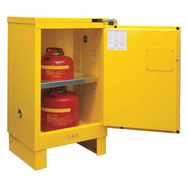 Flammable safety cabinet, Self Close, 12 gal., Yellow