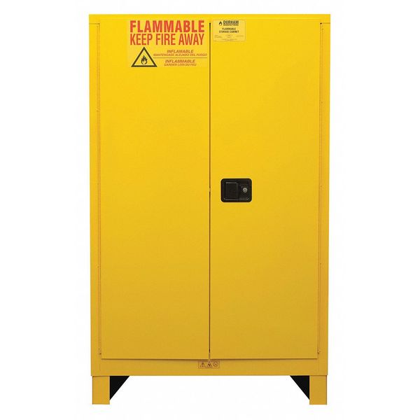 Safety Cabinet, Manual Close, 45 gal., Yellow Legs