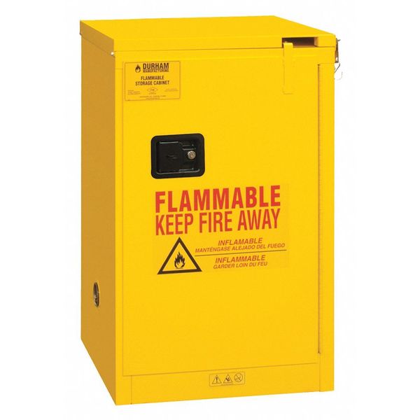 Flammable safety cabinet, Self Close, 16 gal., Yellow
