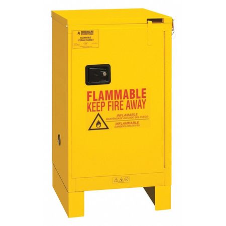 Flammable safety cabinet, Self Close, 16 gal., Yellow, Depth: 18