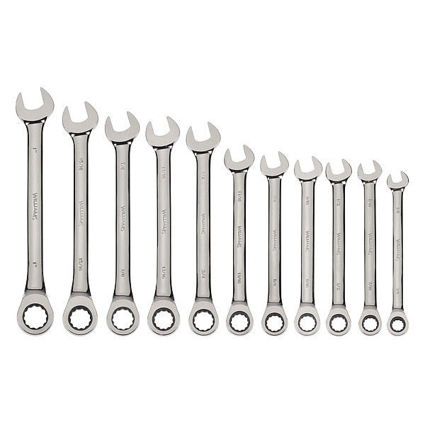 Williams Combo Ratchet Wrench Set, 3/8-1