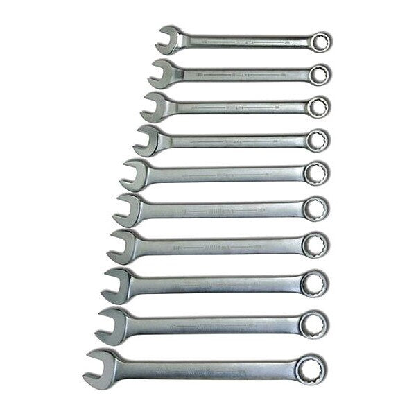 Williams Combo Wrench Set, 10 pcs., SAE
