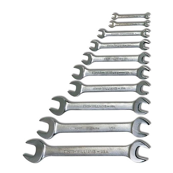 Williams Wrench Set, Double, Open End, 10 pcs, Metric