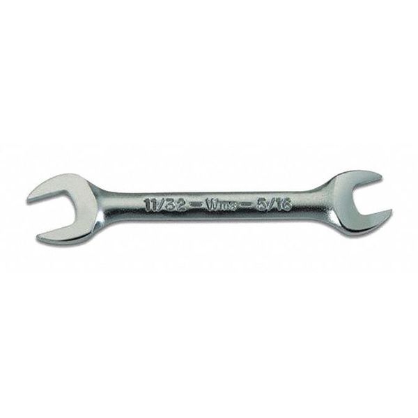 Williams Double Wrench, Open End, Short, 3/16x7/32