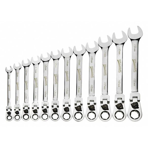 Williams Wrench Set, Flex-Head, 12 pcs.