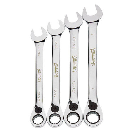 Williams Ratchet Combo Wrench Set, 4 pcs., SAE