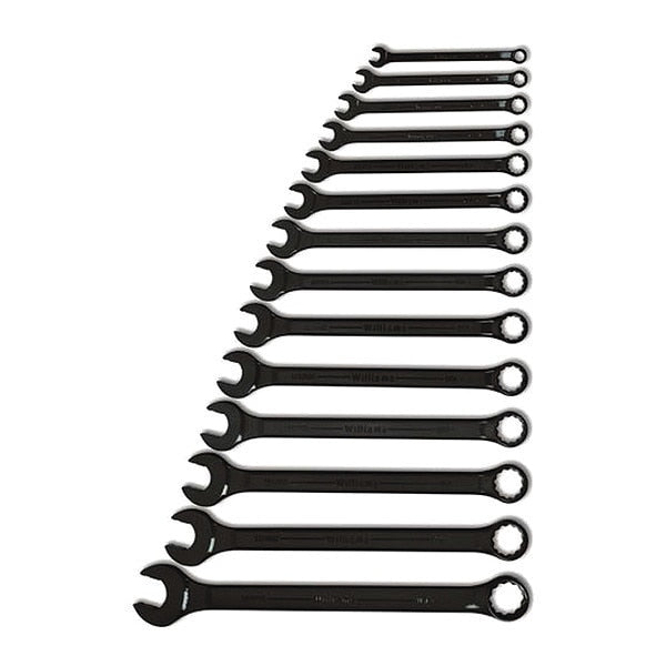 Williams Super Combo Wrench Set, Black, 15 pcs., SAE