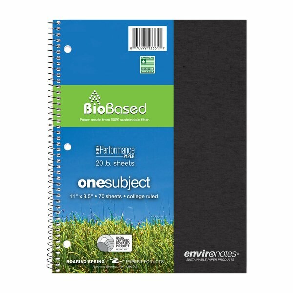 Case of Environotes Recycled 1 Subject Spiral Notebook, College Ruled, 11