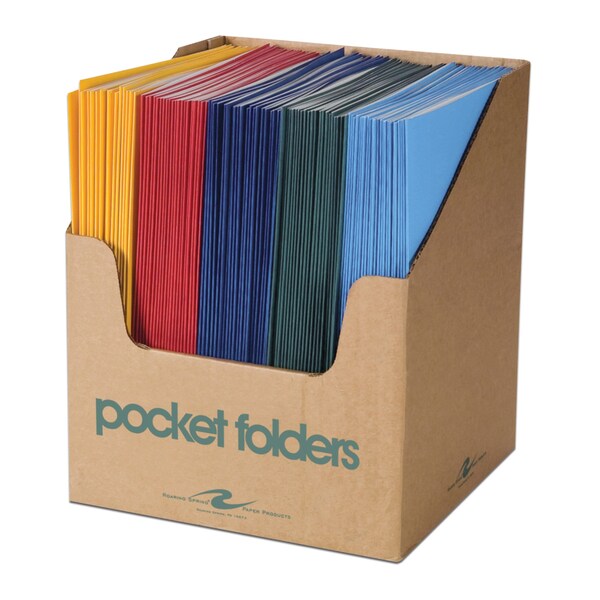 Case of 100 Pocket Folders in Counter Display, 11.75
