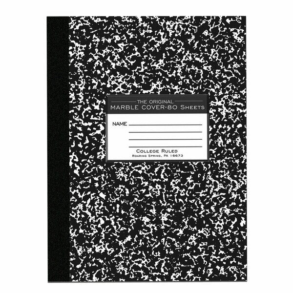 Case of Black Marble Comp Notebook, College Ruled, 80 sht, Oversized 10.25