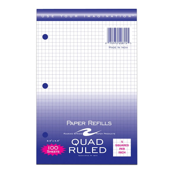 Case of Loose Leaf Graph Paper, 100 sht/pk, 8.5