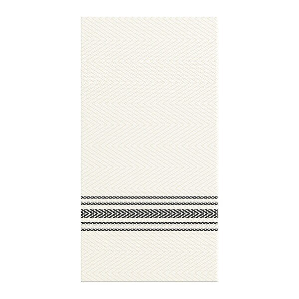 Dinner Napkin, White/Black, 1/8 Fold, PK100