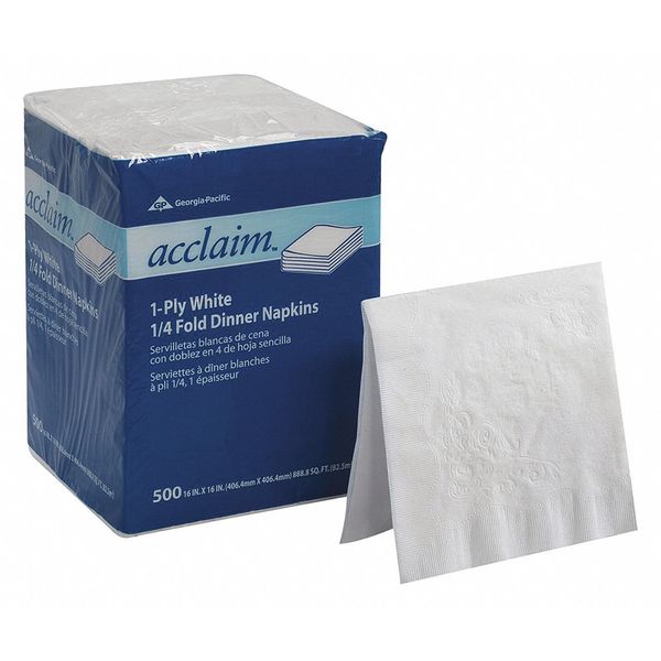 Paper Dinner Napkins, 1Ply, 1/4 Fold, PK8