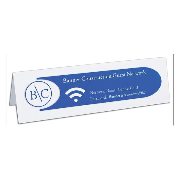 White Name Tent Cardstock, PK100