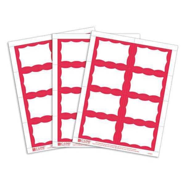 Laser Name Badges, Red, 3-3/8x2-1/3