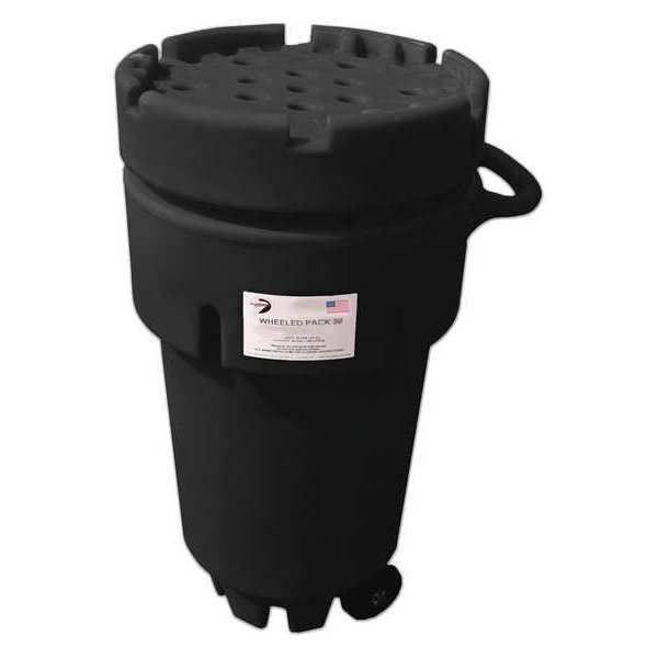 Open Head Overpack Drum, Polyethylene, 95 gal, Unlined, Black