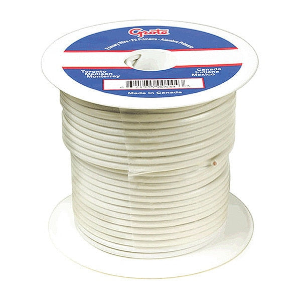 Primary Wire, 10 Gauge, White, 100 ft.Spool