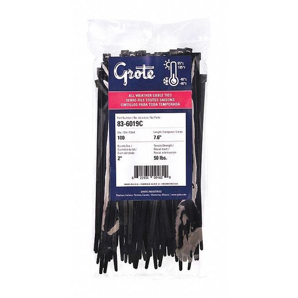 Standard Tie, Black, 7.6