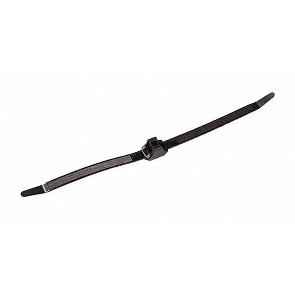 Dual Clamp Tie, Black, 19-1/8