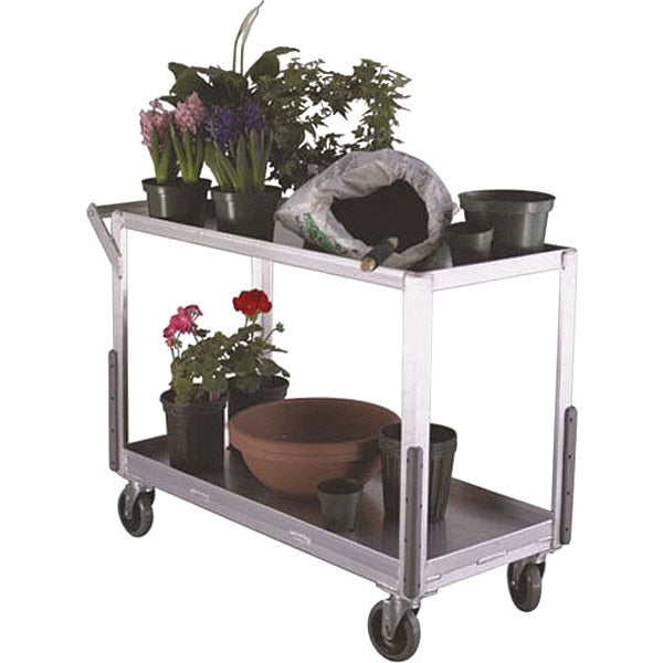 Aluminum Cart, Floral, 2-Shelf, 17