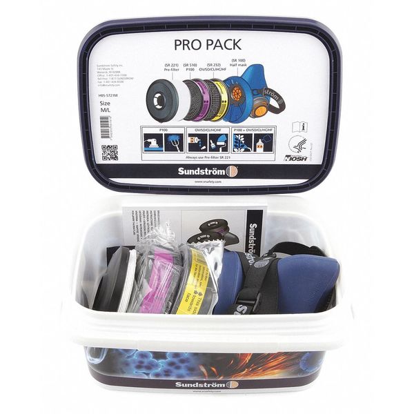 Sundstromâ¢ SR 100 Half Mask Respirator Kit, M/L