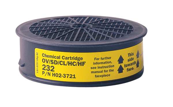Cartridge, OV, SD, CL, HC, HF, Yellow, 4 PK, NIOSH 42 CFR 84