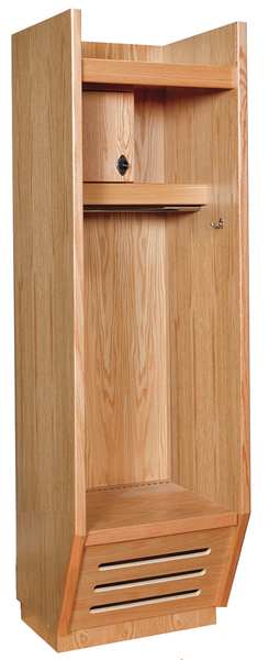 Gear Locker, 24 in W, 24 in D, 84 in H, (1) Tier, (1) Wide, Red Oak