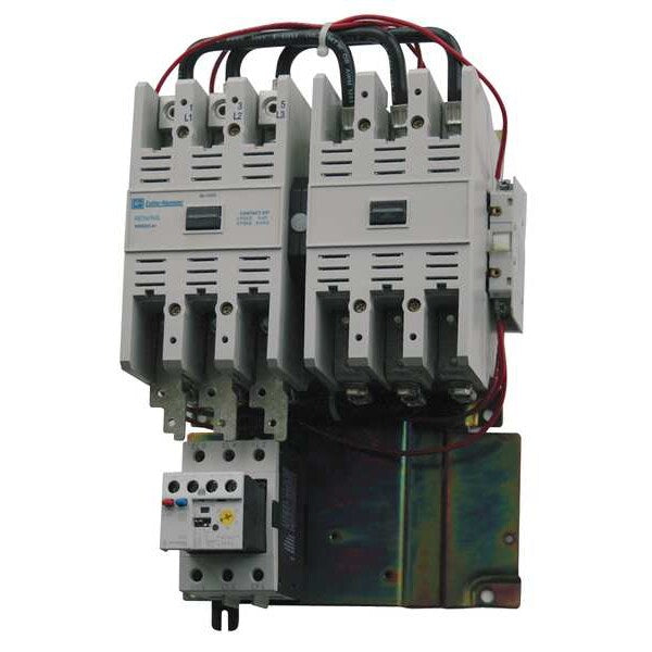 Reversing NEMA Magnetic Motor Starter, No Enclosure NEMA Rating, 120V AC, 3 Poles, 1NO