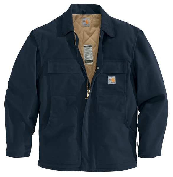 Carhartt Flame Resistant Duck Coat, Navy, 100% Cotton, LT