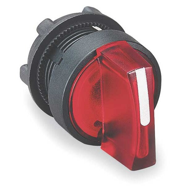 Selector Switch, 2 Pos, Lever, Red
