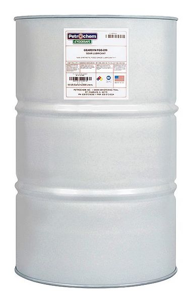 55 gal Gear Oil Drum 220 ISO Viscosity, 90 SAE, Bright and Clear