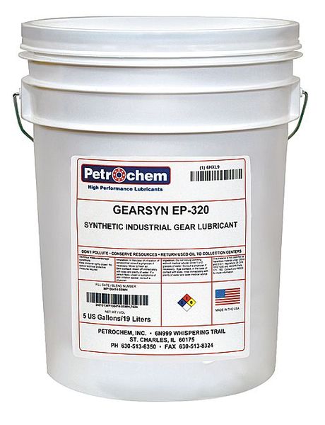 5 gal Gear Oil Pail 320 ISO Viscosity, 140 SAE, Clear, Straw